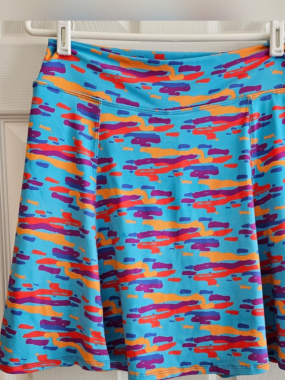 Dona Jo 2 Large Skort Blue Orange Pink Activeware Golf Pickel Ball